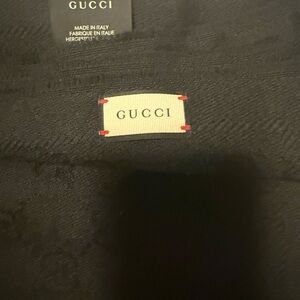 Gucci Black Monogram Scarf
